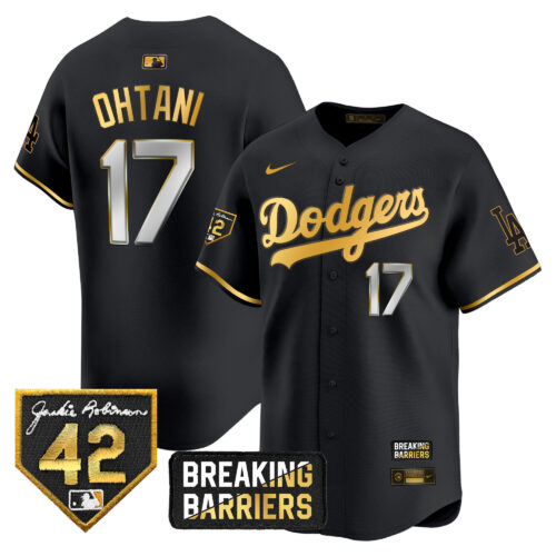Men's Los Angeles Dodgers Jackie Robinson Breaking Barriers Patch Vapor Premier Limited Jersey - All Stitched