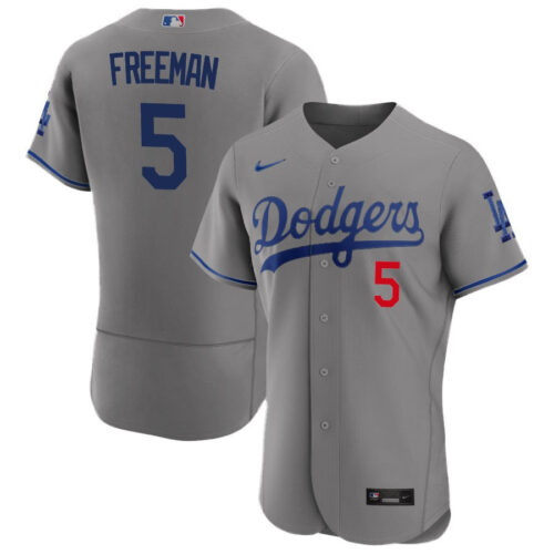 Freddie Freeman Los Angeles Dodgers Dark Gray Jersey - All Stitched