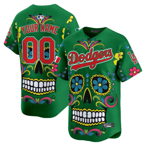 Los Angeles Dodgers Mexico Sugar Skull Vapor Premier Limited Custom Jersey - Printed