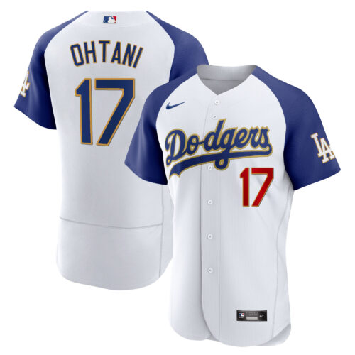Men's Los Angeles Dodgers Gold Trim Flex Base Jersey - All Stitched