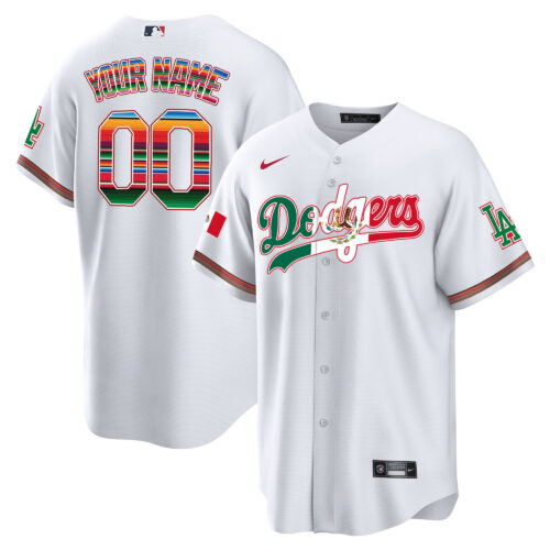 Los Angeles Dodgers Mexico Cool Base Limited Custom Jersey V4 - All Stitched